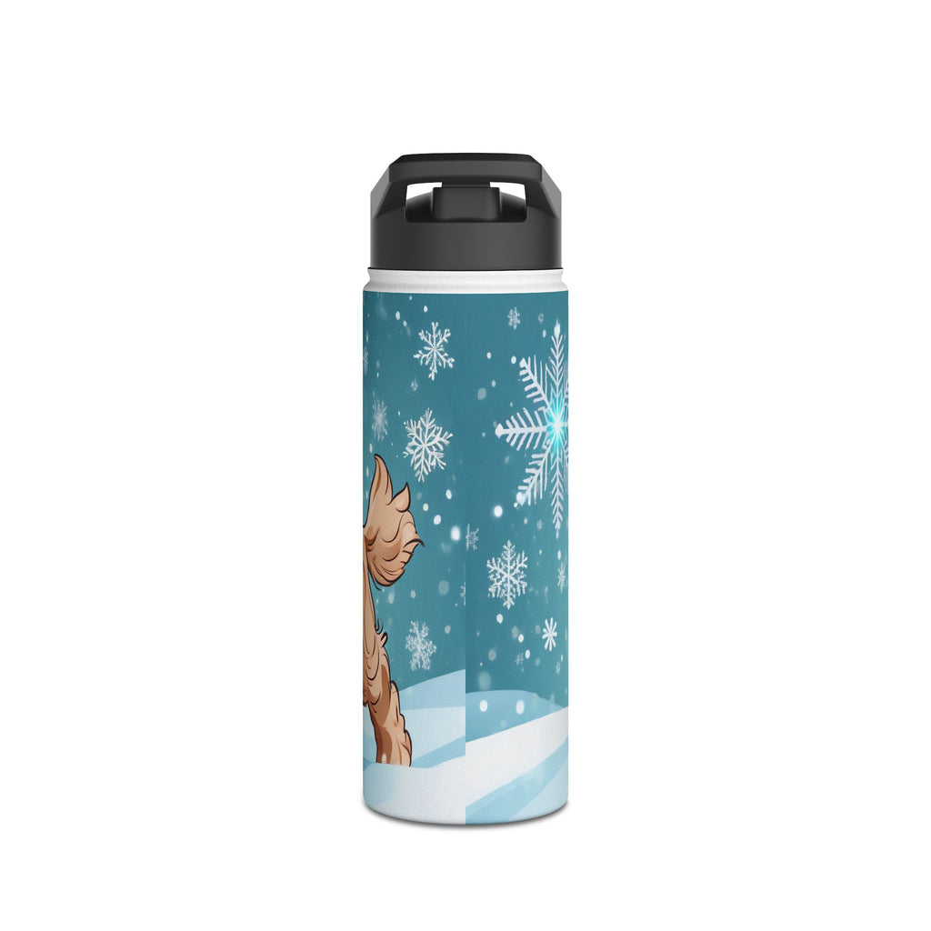 Festive Spaniel Christmas Stainless Steel Water Bottle | Cute Dog Holiday Travel Mug