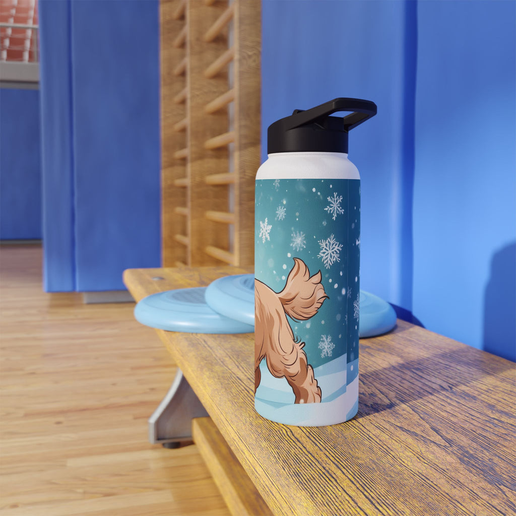 Festive Spaniel Christmas Stainless Steel Water Bottle | Cute Dog Holiday Travel Mug