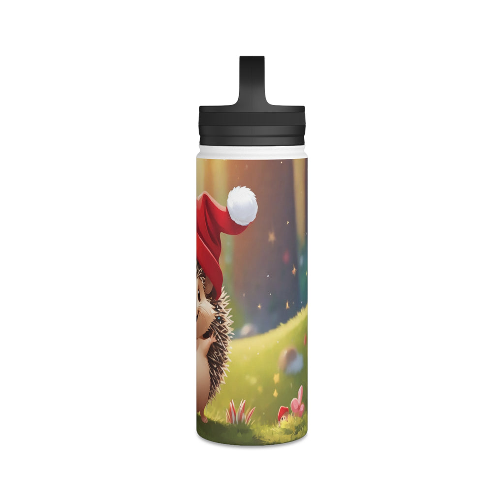 Holiday Hedgehog Christmas Stainless Steel Water Bottle | Cute Woodland Animal Holiday Travel Mug