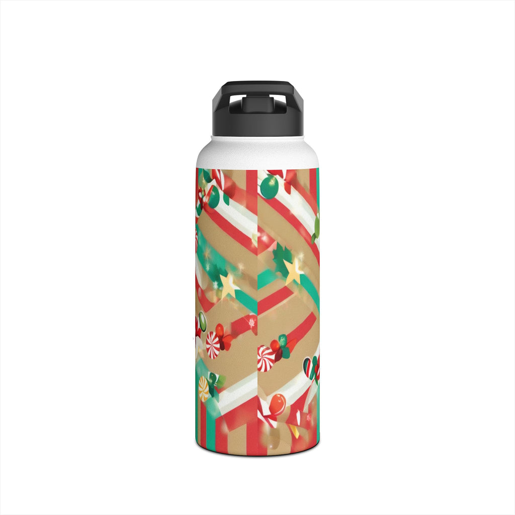 Santa Pug Christmas Stainless Steel Water Bottle | Cute Festive Dog Travel Mug, Holiday Gift