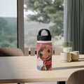 Festive Dachshund Christmas Stainless Steel Water Bottle | Cute Sausage Dog Holiday Travel Mug