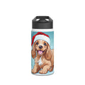 Festive Spaniel Christmas Stainless Steel Water Bottle | Cute Dog Holiday Travel Mug