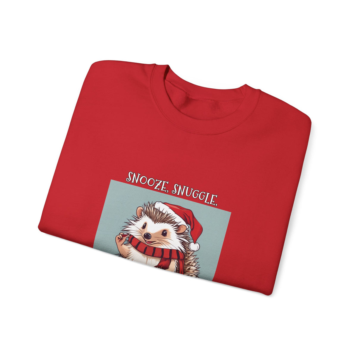 Cute Hedgehog Christmas Sweatshirt | Snooze Snuggle & Be Merry Holiday Jumper