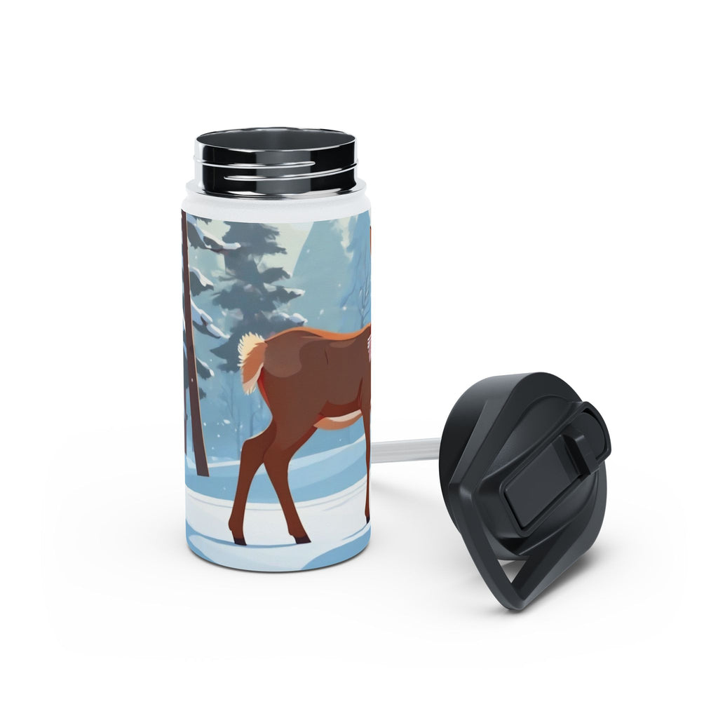 Winter Fawn Christmas Stainless Steel Water Bottle | Cute Baby Deer Holiday Travel Mug