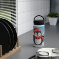 Festive Penguin Christmas Stainless Steel Water Bottle | Cute Arctic Animal Holiday Travel Mug