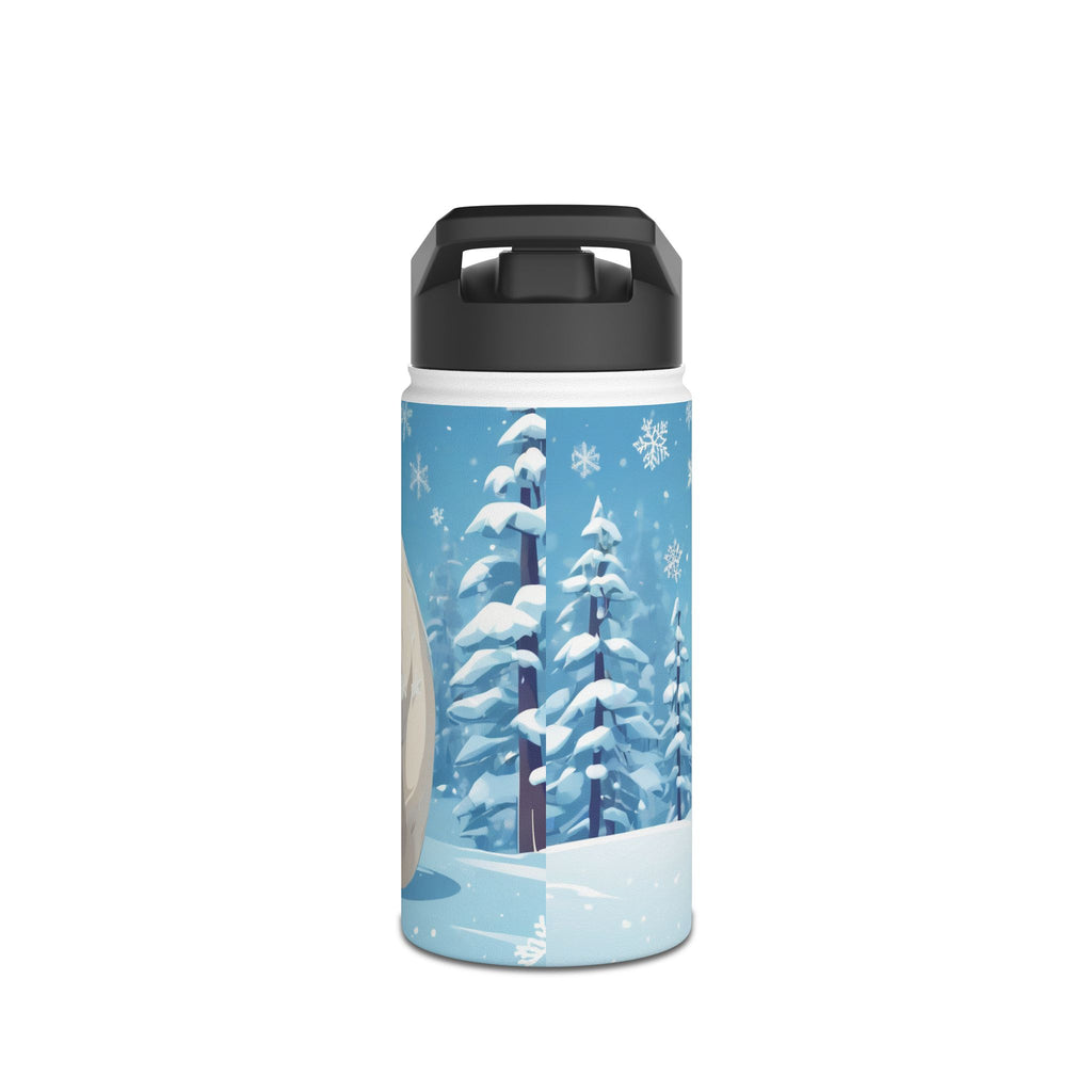 Winter Polar Bear Christmas Stainless Steel Water Bottle | Cute Arctic Animal Holiday Travel Mug
