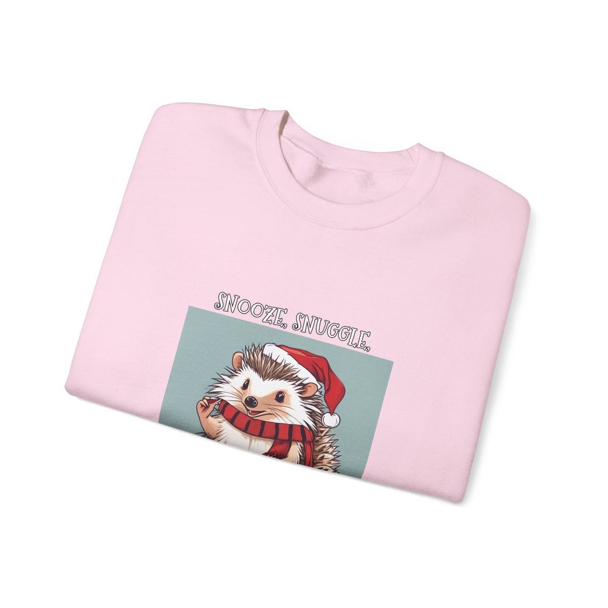 Cute Hedgehog Christmas Sweatshirt | Snooze Snuggle & Be Merry Holiday Jumper