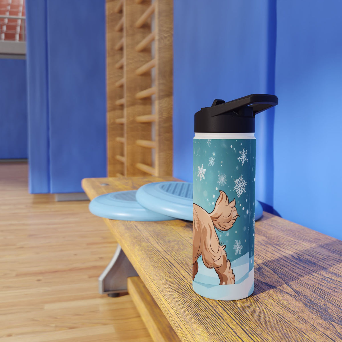 Festive Spaniel Christmas Stainless Steel Water Bottle | Cute Dog Holiday Travel Mug