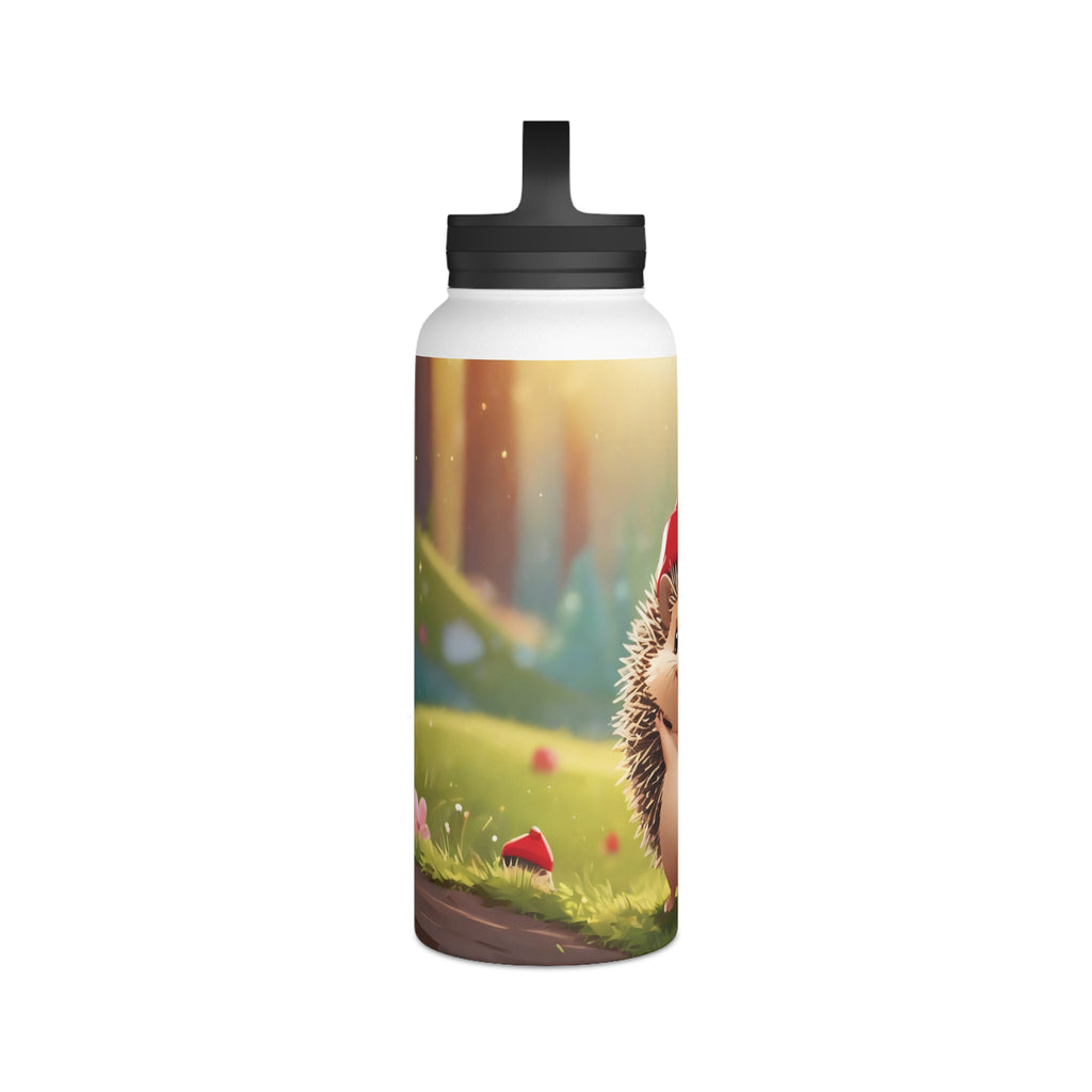 Holiday Hedgehog Christmas Stainless Steel Water Bottle | Cute Woodland Animal Holiday Travel Mug