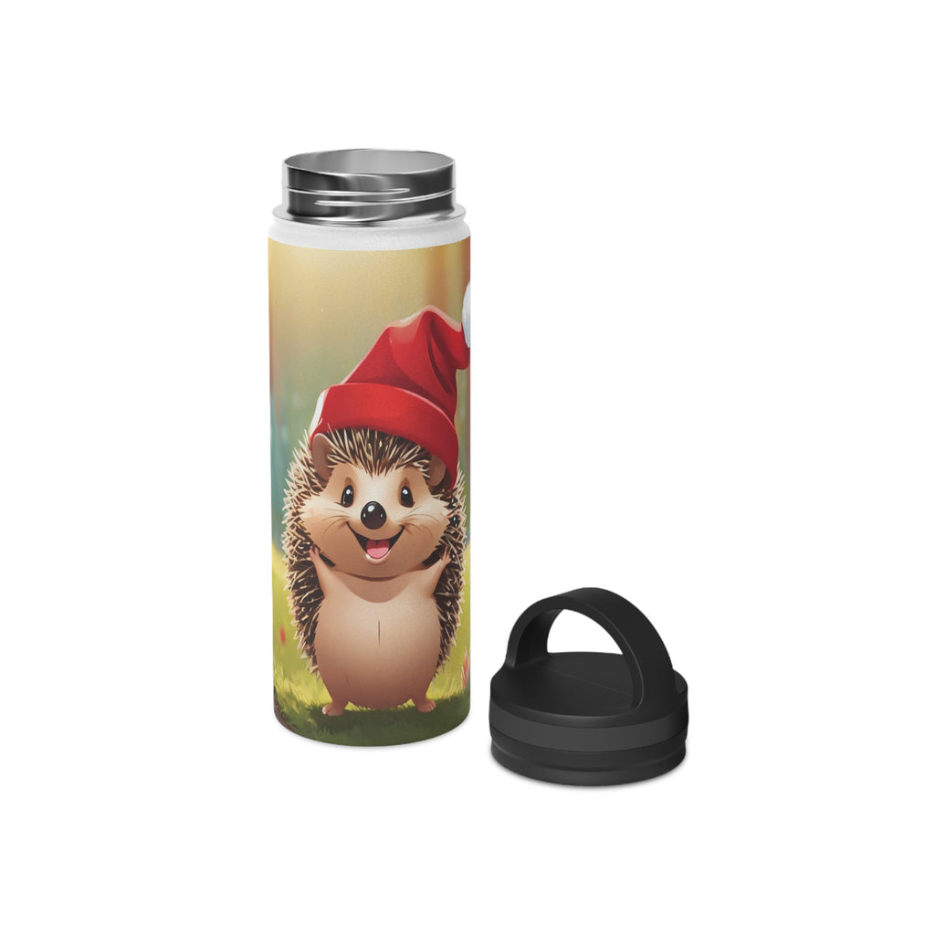Holiday Hedgehog Christmas Stainless Steel Water Bottle | Cute Woodland Animal Holiday Travel Mug