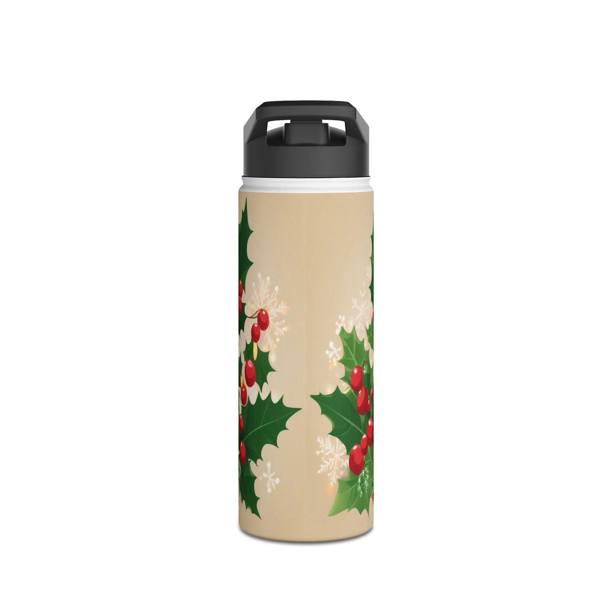 Mistletoe Kittens Christmas Stainless Steel Water Bottle | Cute Cats Holiday Travel Mug