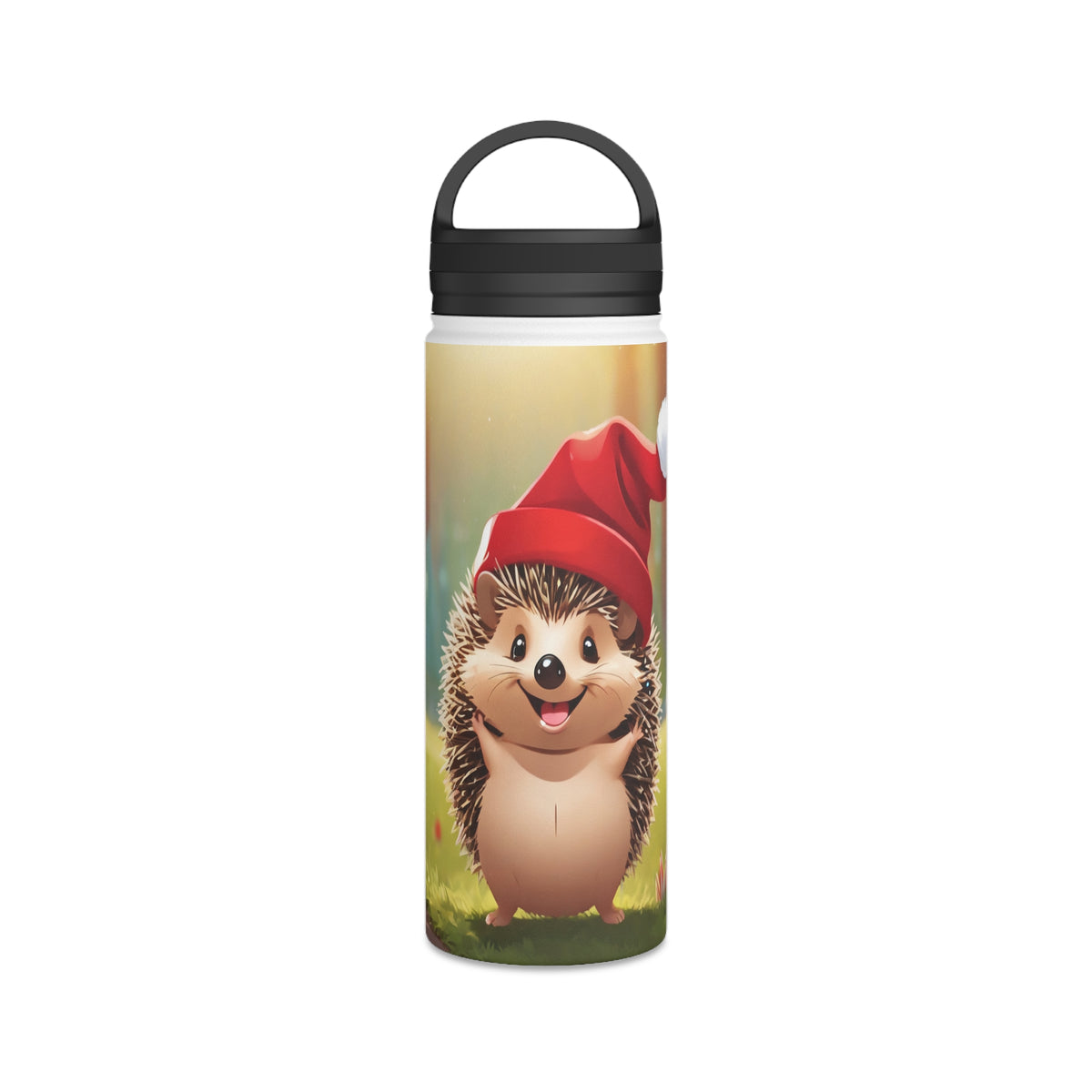 Holiday Hedgehog Christmas Stainless Steel Water Bottle | Cute Woodland Animal Holiday Travel Mug