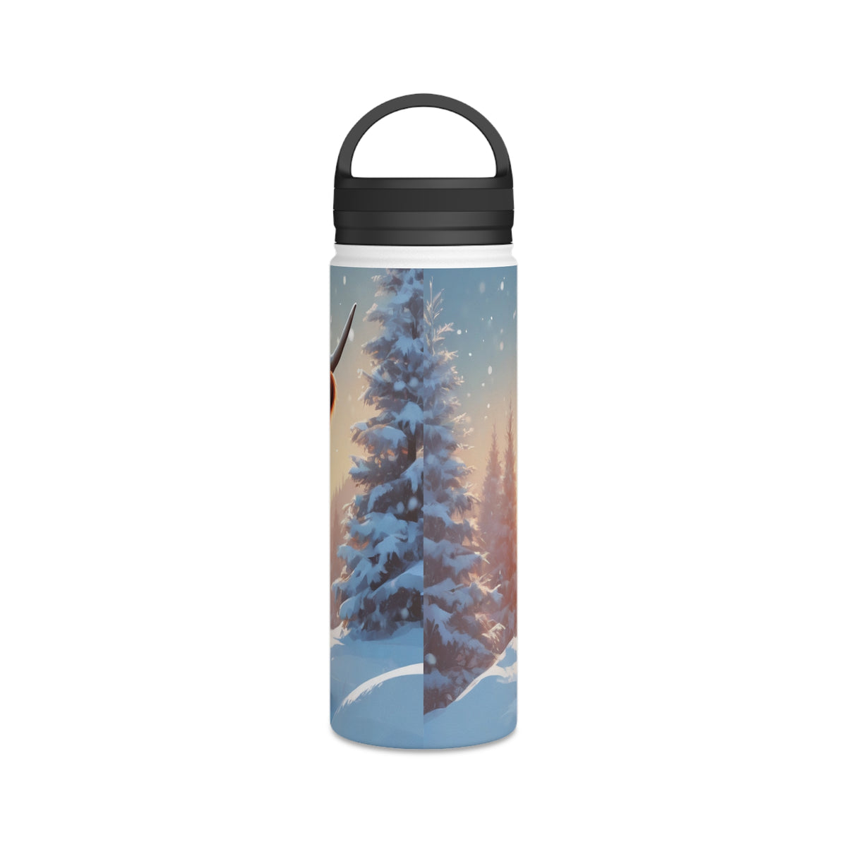 Festive Highland Cow Christmas Stainless Steel Water Bottle | Cute Farm Animal Holiday Travel Mug