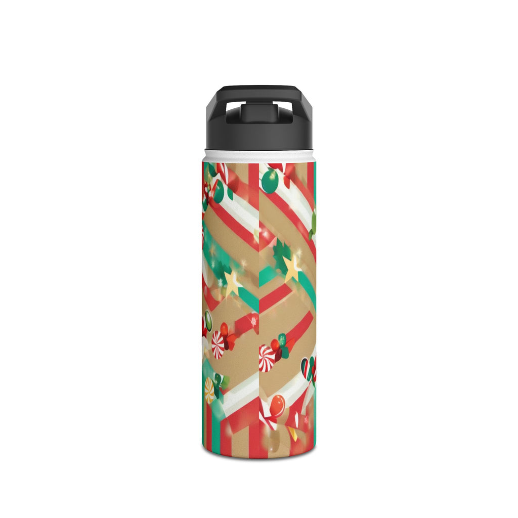 Santa Pug Christmas Stainless Steel Water Bottle | Cute Festive Dog Travel Mug, Holiday Gift