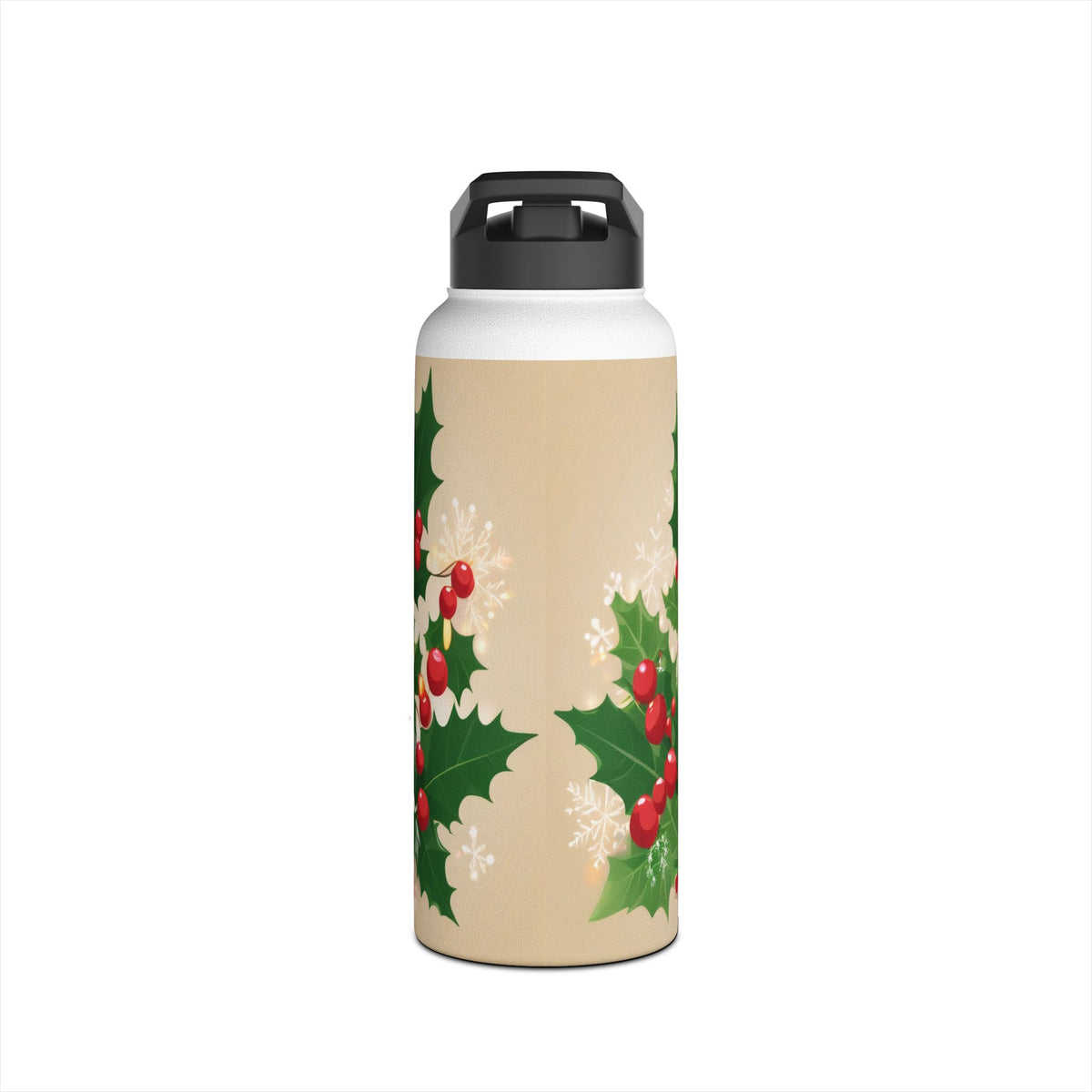 Mistletoe Kittens Christmas Stainless Steel Water Bottle | Cute Cats Holiday Travel Mug