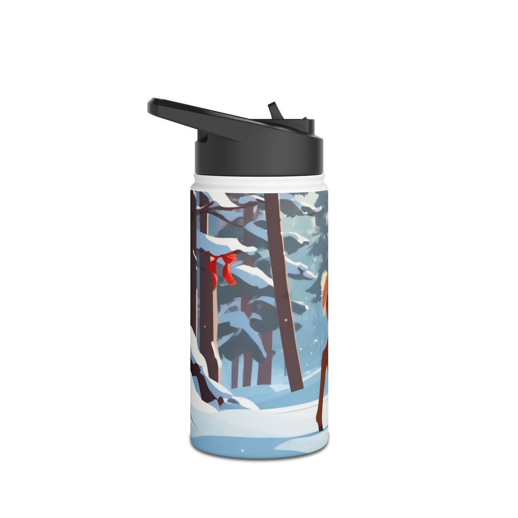 Winter Fawn Christmas Stainless Steel Water Bottle | Cute Baby Deer Holiday Travel Mug
