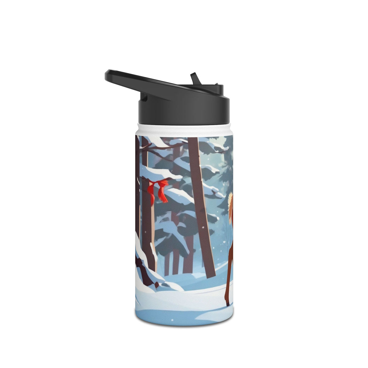 Winter Fawn Christmas Stainless Steel Water Bottle | Cute Baby Deer Holiday Travel Mug
