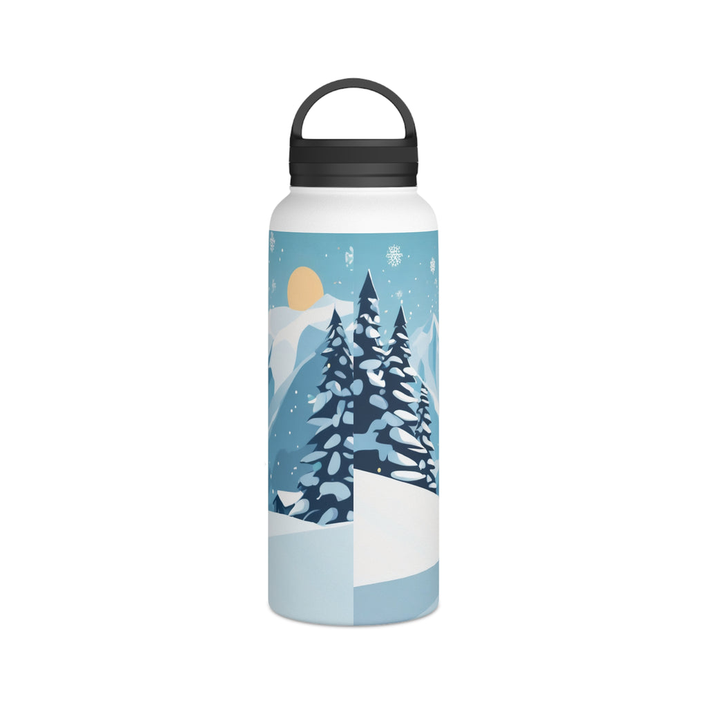 Festive Penguin Christmas Stainless Steel Water Bottle | Cute Arctic Animal Holiday Travel Mug