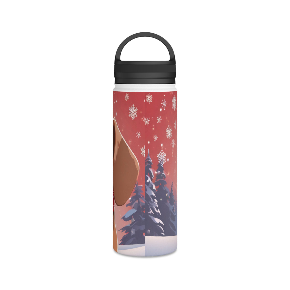 Festive Dachshund Christmas Stainless Steel Water Bottle | Cute Sausage Dog Holiday Travel Mug