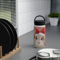 Festive Bunny Christmas Stainless Steel Water Bottle | Cute Rabbit Holiday Travel Mug