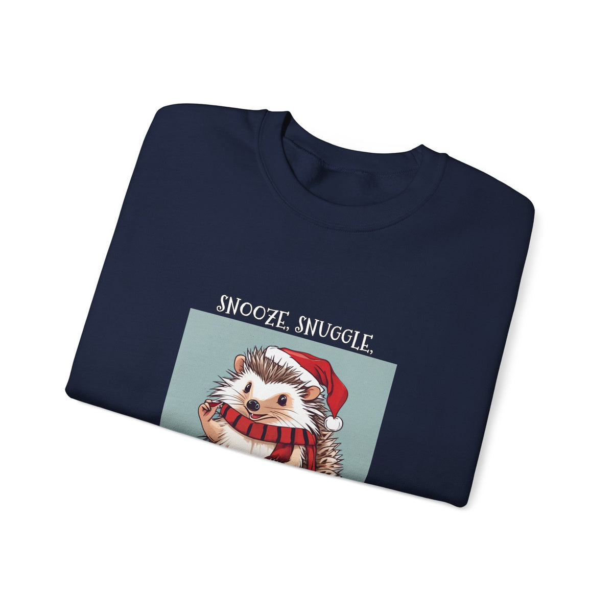 Cute Hedgehog Christmas Sweatshirt | Snooze Snuggle & Be Merry Holiday Jumper