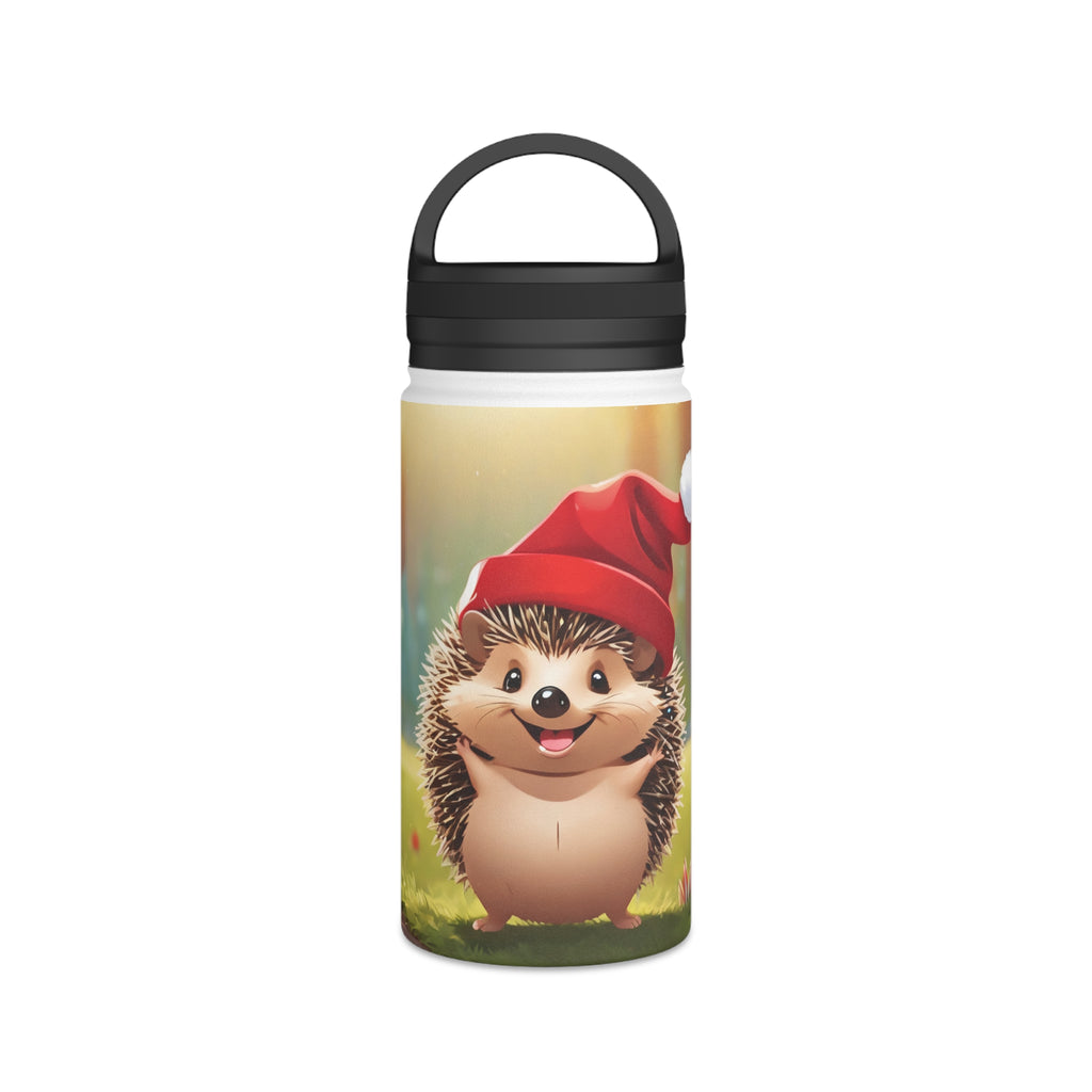 Holiday Hedgehog Christmas Stainless Steel Water Bottle | Cute Woodland Animal Holiday Travel Mug