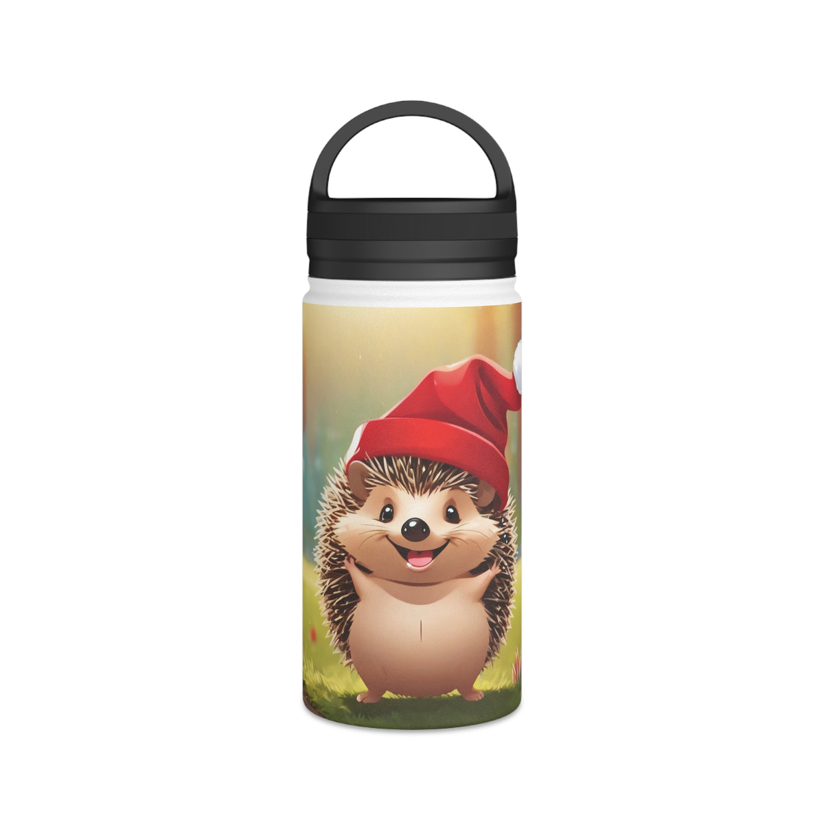 Holiday Hedgehog Christmas Stainless Steel Water Bottle | Cute Woodland Animal Holiday Travel Mug