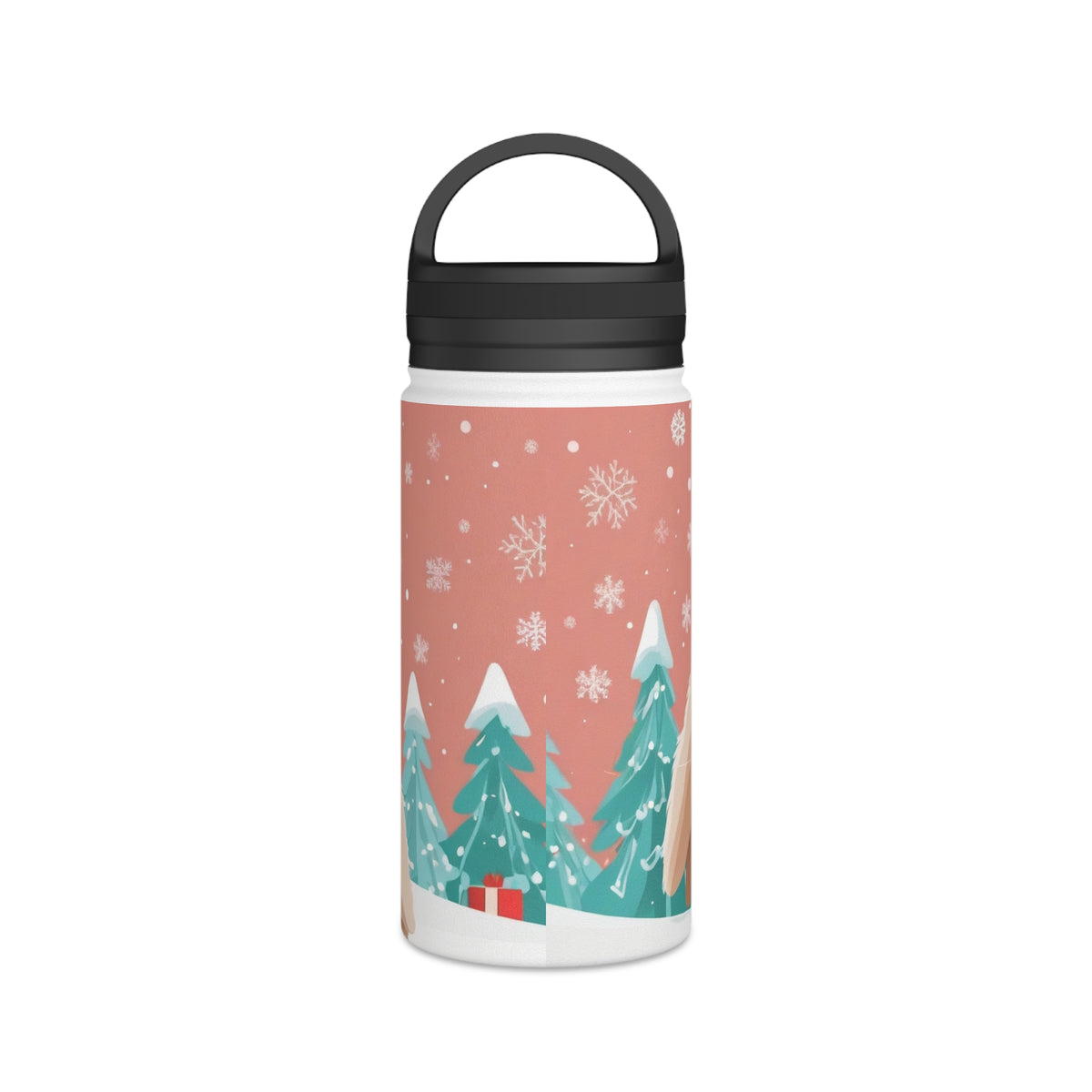 Festive Bunny Christmas Stainless Steel Water Bottle | Cute Rabbit Holiday Travel Mug